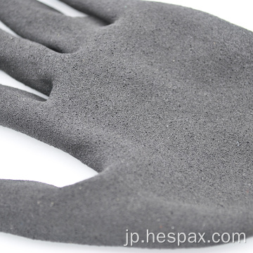 ヘスパックスアンチスリップラテックスフォームコーティングされた安全手袋